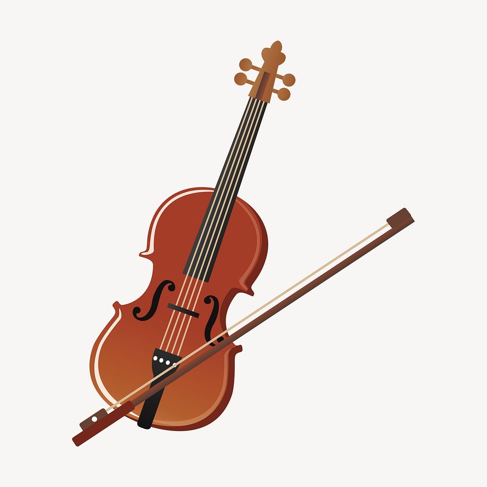 Violin clipart, musical instrument illustration | Free Vector - rawpixel