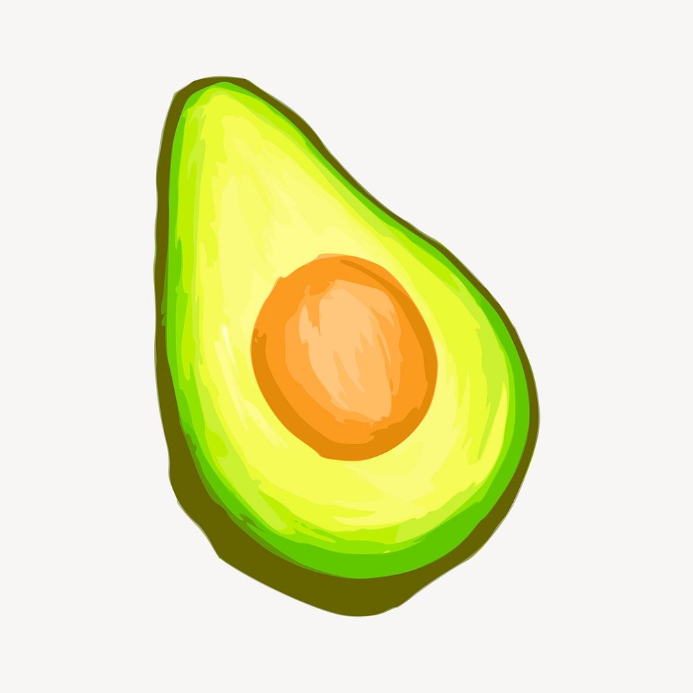 Avocado clipart, fruit illustration vector. Free public domain CC0 image.