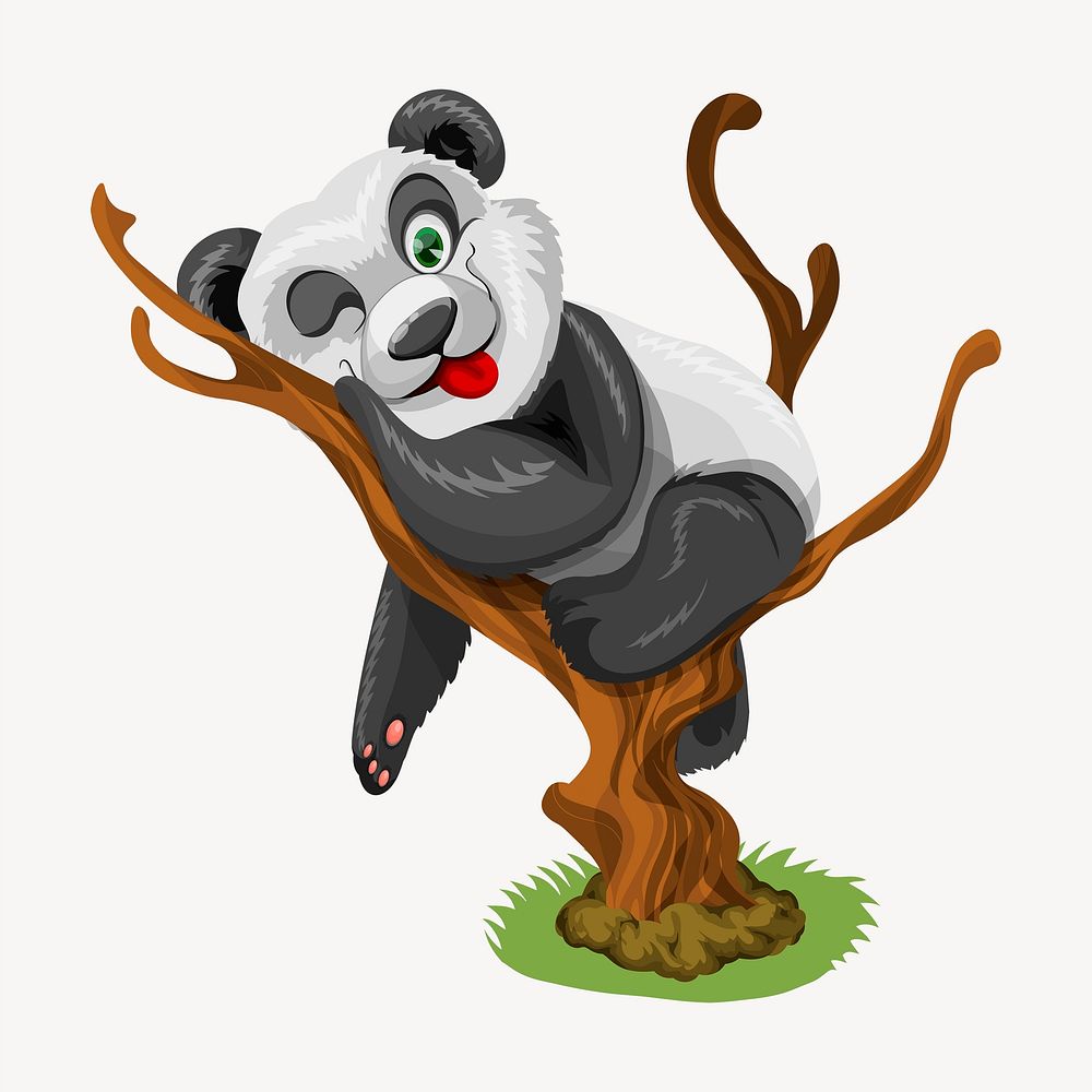 Baby panda clipart, animal cartoon illustration. Free public domain CC0 image.