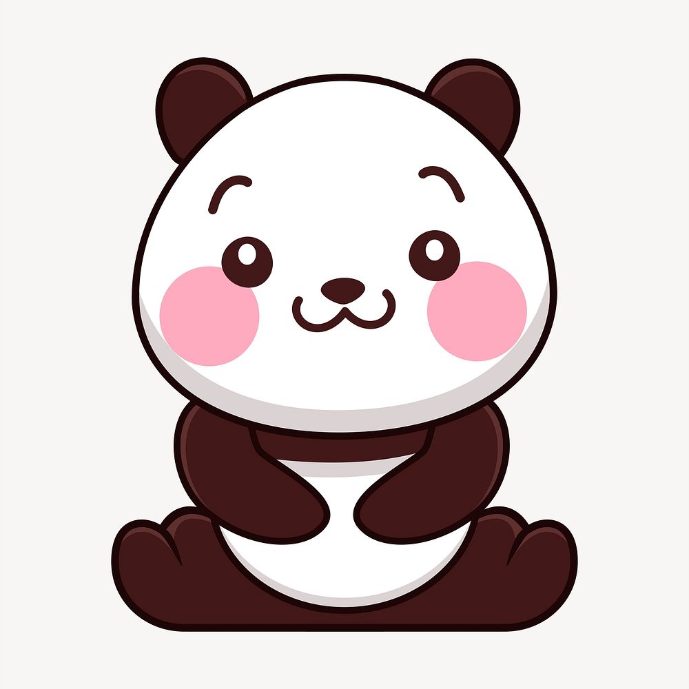 Cute panda clipart, animal cartoon illustration. Free public domain CC0 image.