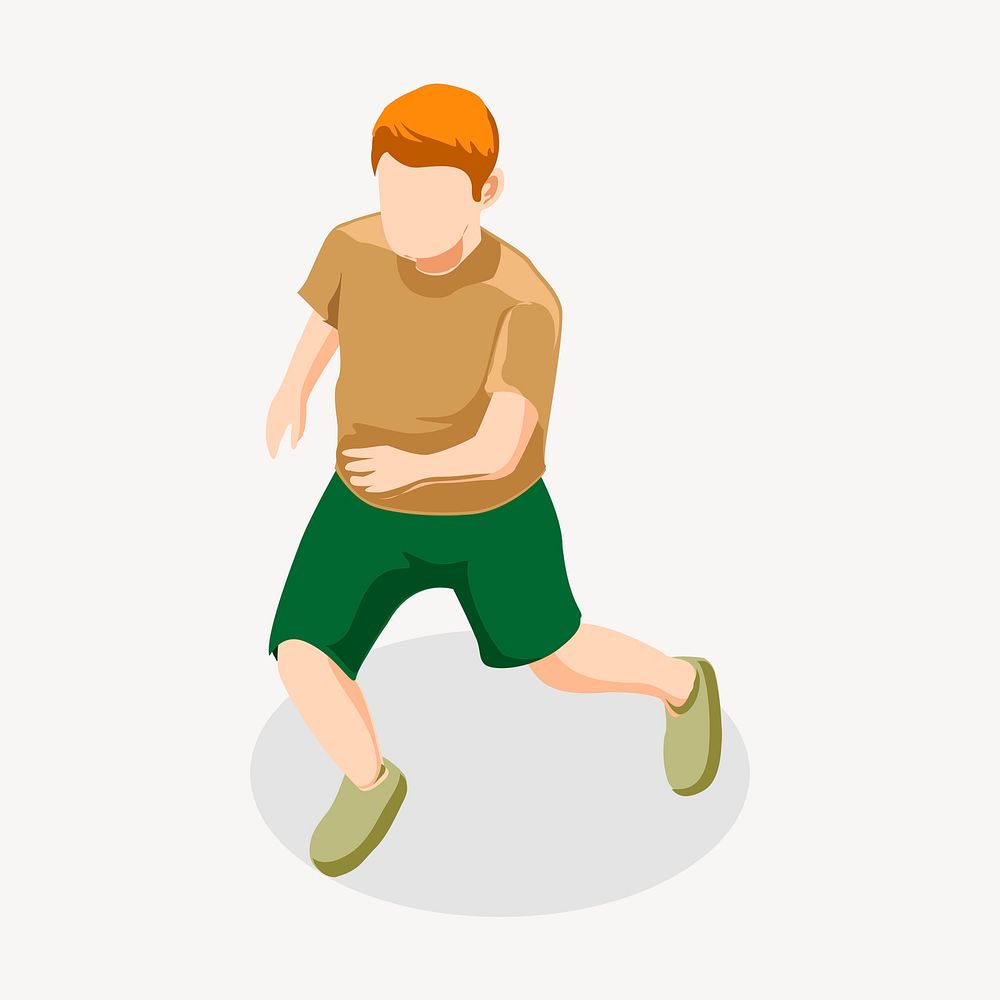Running boy clipart, faceless illustration psd. Free public domain CC0 image.
