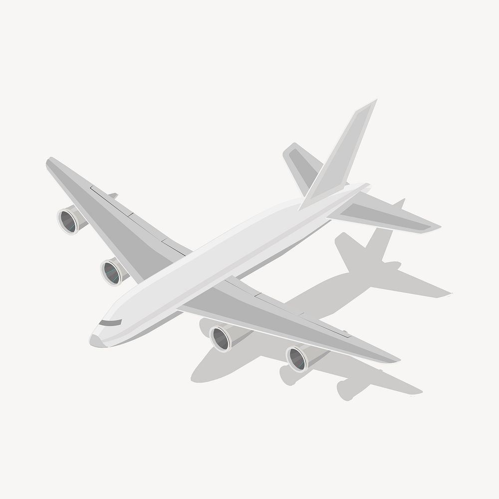 Airplane clipart, 3D vehicle model illustration vector. Free public domain CC0 image.