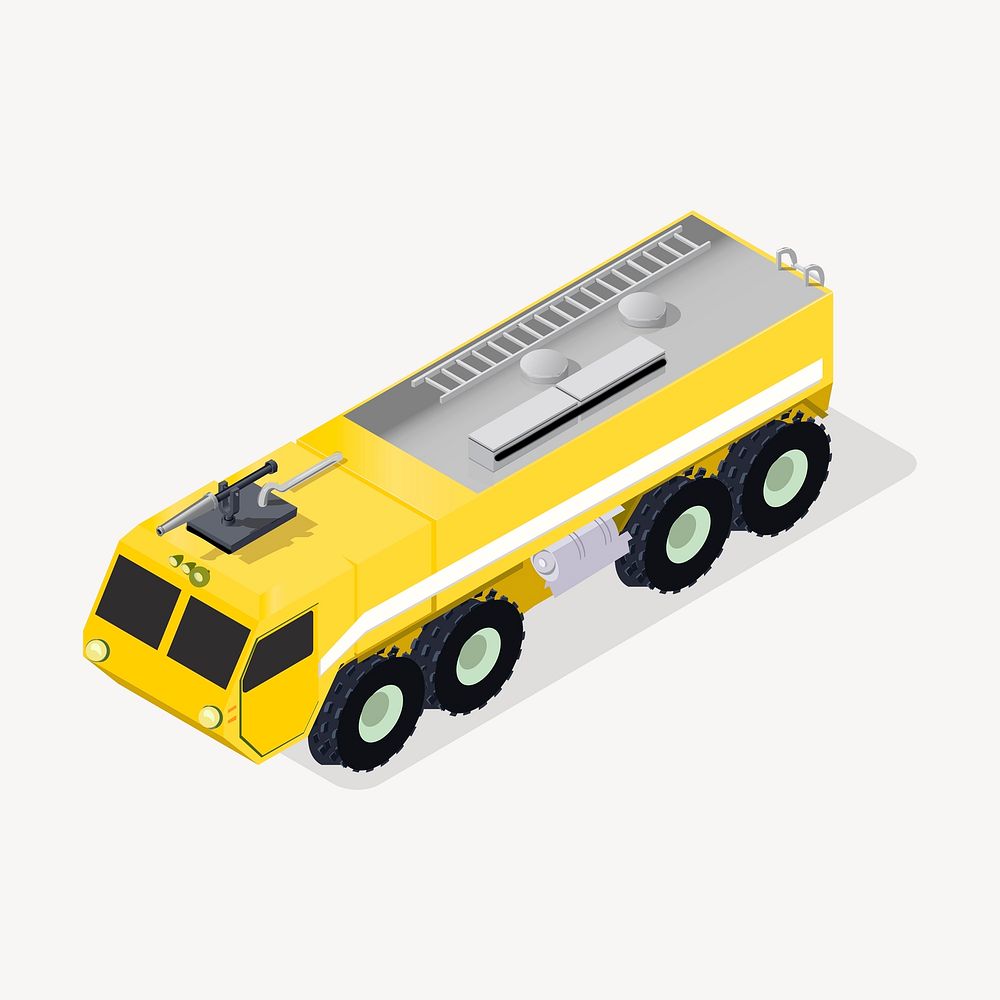 Fire engine clipart, 3D vehicle model illustration. Free public domain CC0 image.