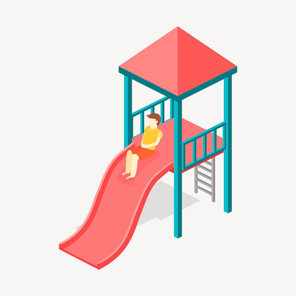 Slide clipart, playground equipment illustration. Free public domain CC0 image.