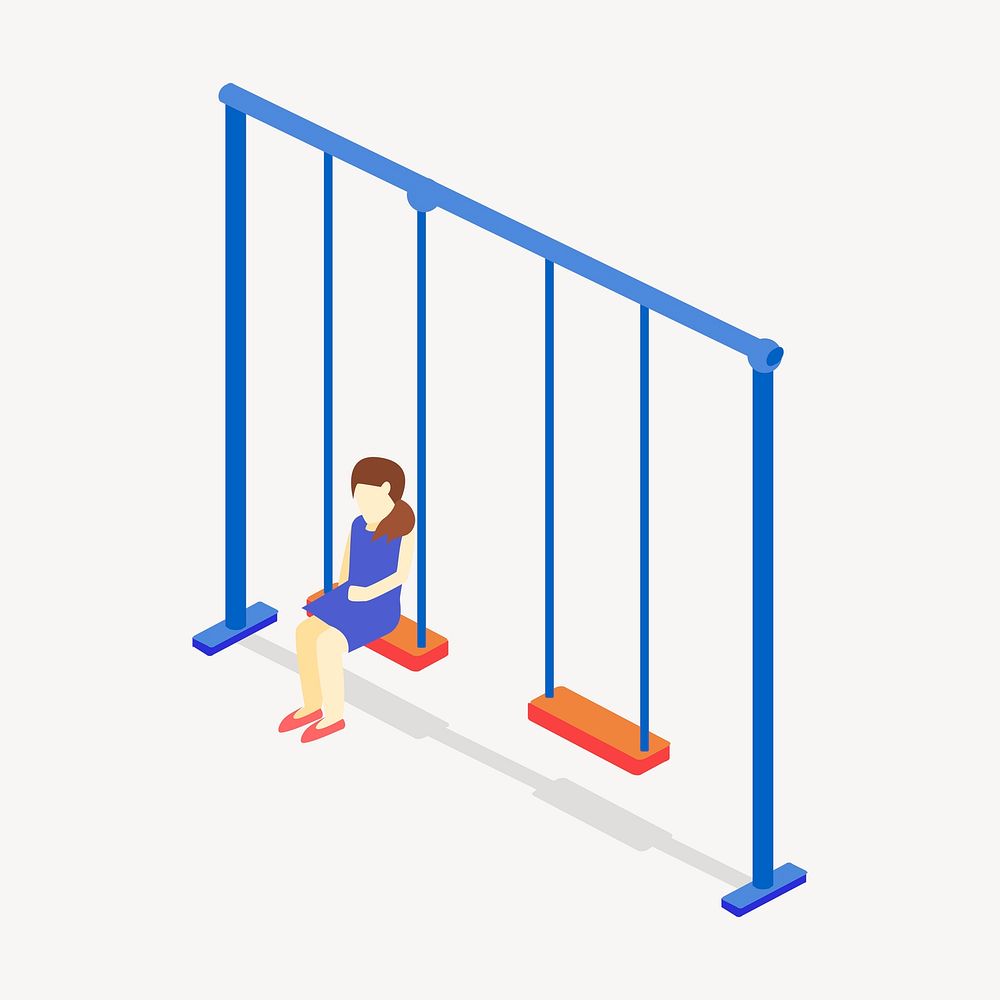 Swings clipart, playground equipment illustration. Free public domain CC0 image.