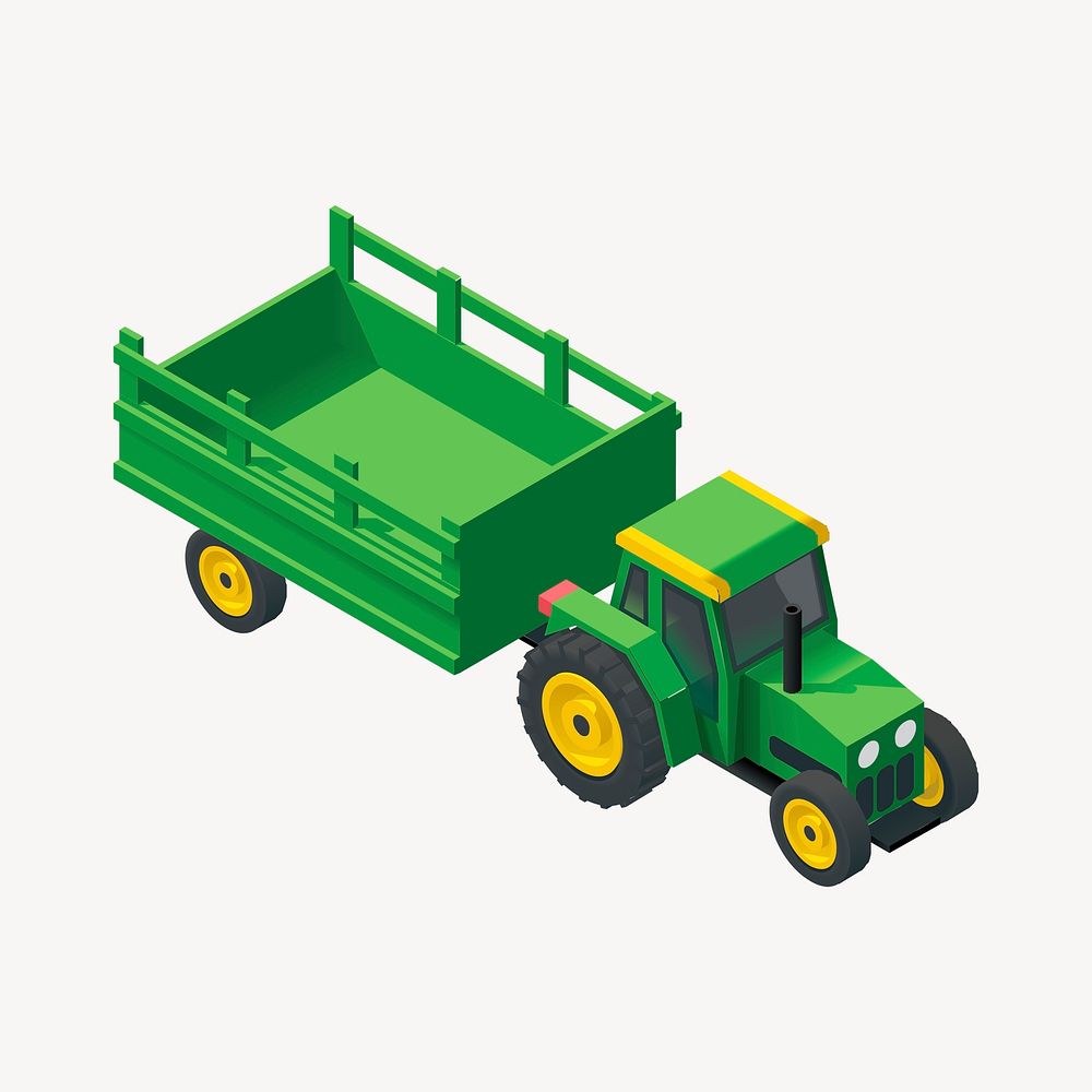 Green truck clipart, 3D vehicle model illustration vector. Free public domain CC0 image.