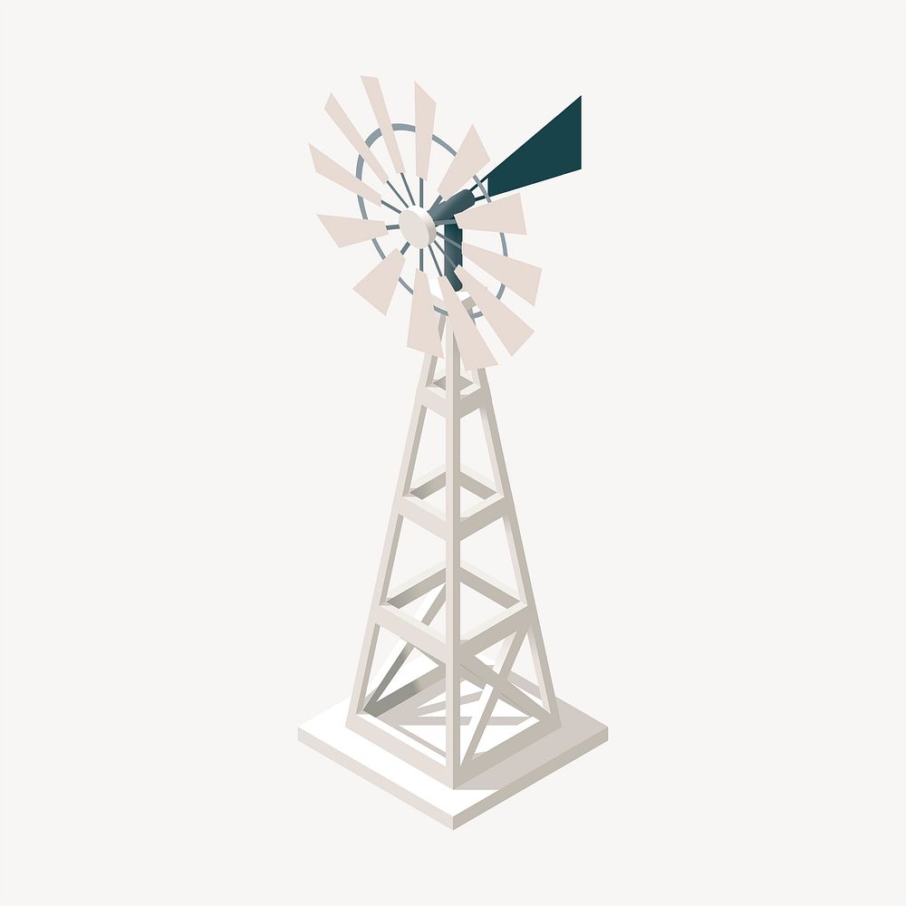 Windmill clipart, environment illustration psd. Free public domain CC0 image.