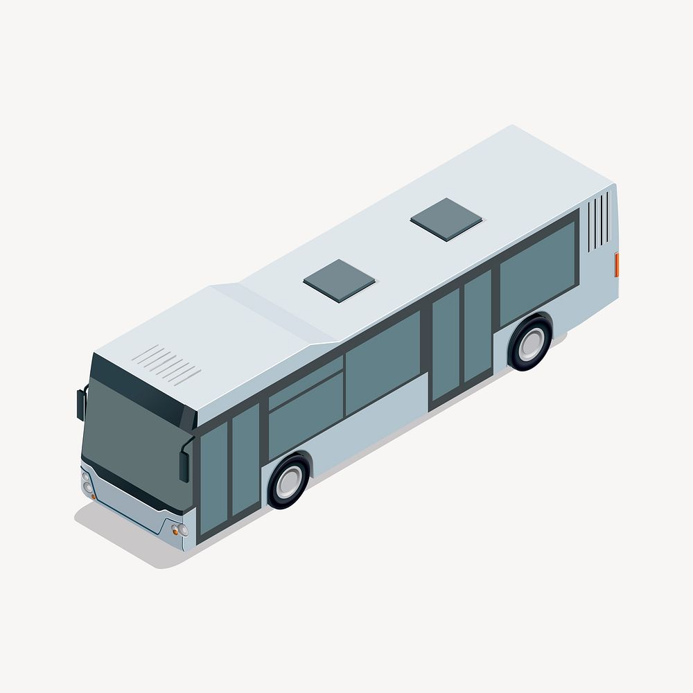 Bus clipart, 3D vehicle model illustration vector. Free public domain CC0 image.