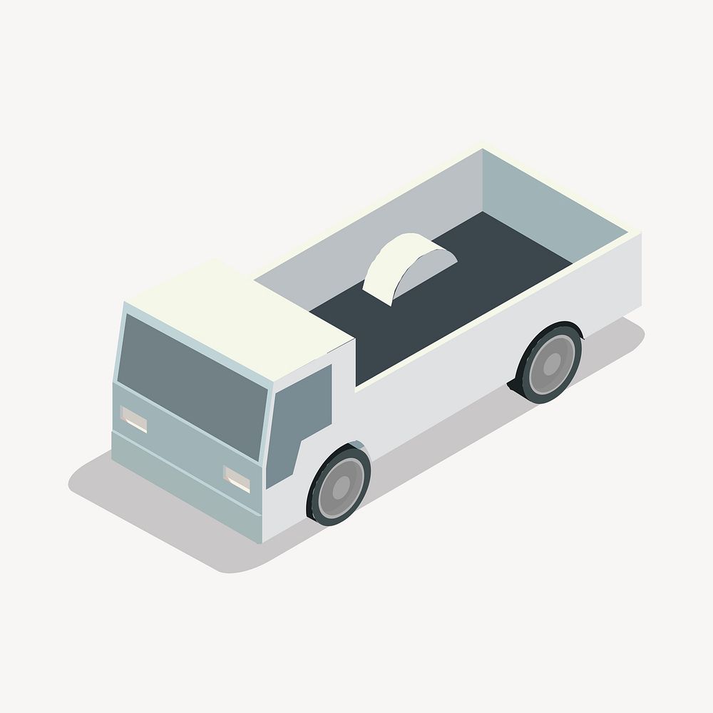 Moving truck clipart, 3D vehicle model illustration vector. Free public domain CC0 image.