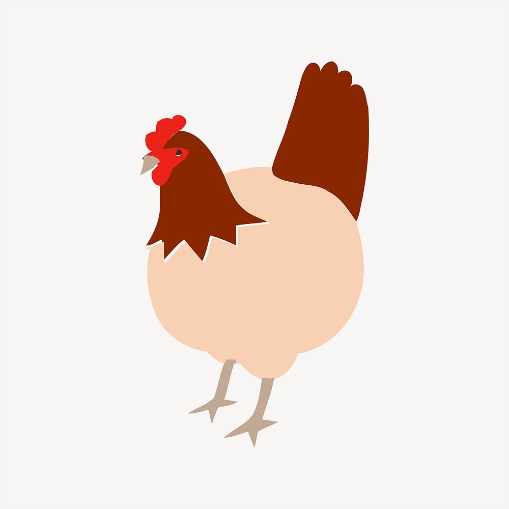 Chicken clipart, farm animal illustration. Free public domain CC0 image.