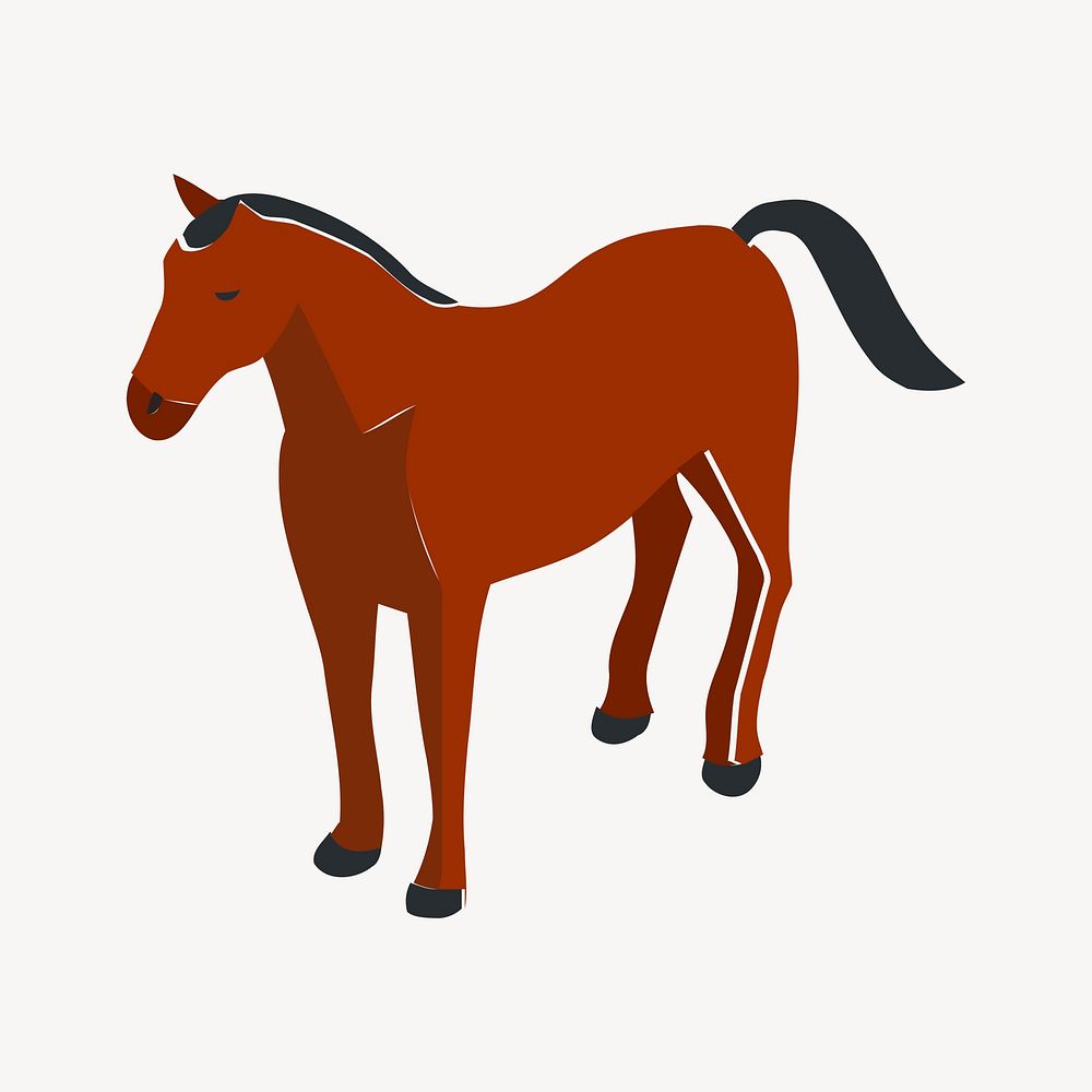 Horse clipart, farm animal illustration vector. Free public domain CC0 image.
