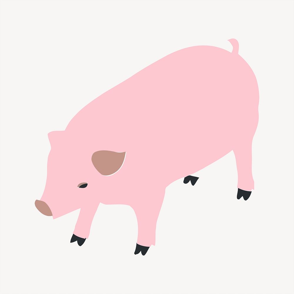 Pig clipart, farm animal illustration. Free public domain CC0 image.