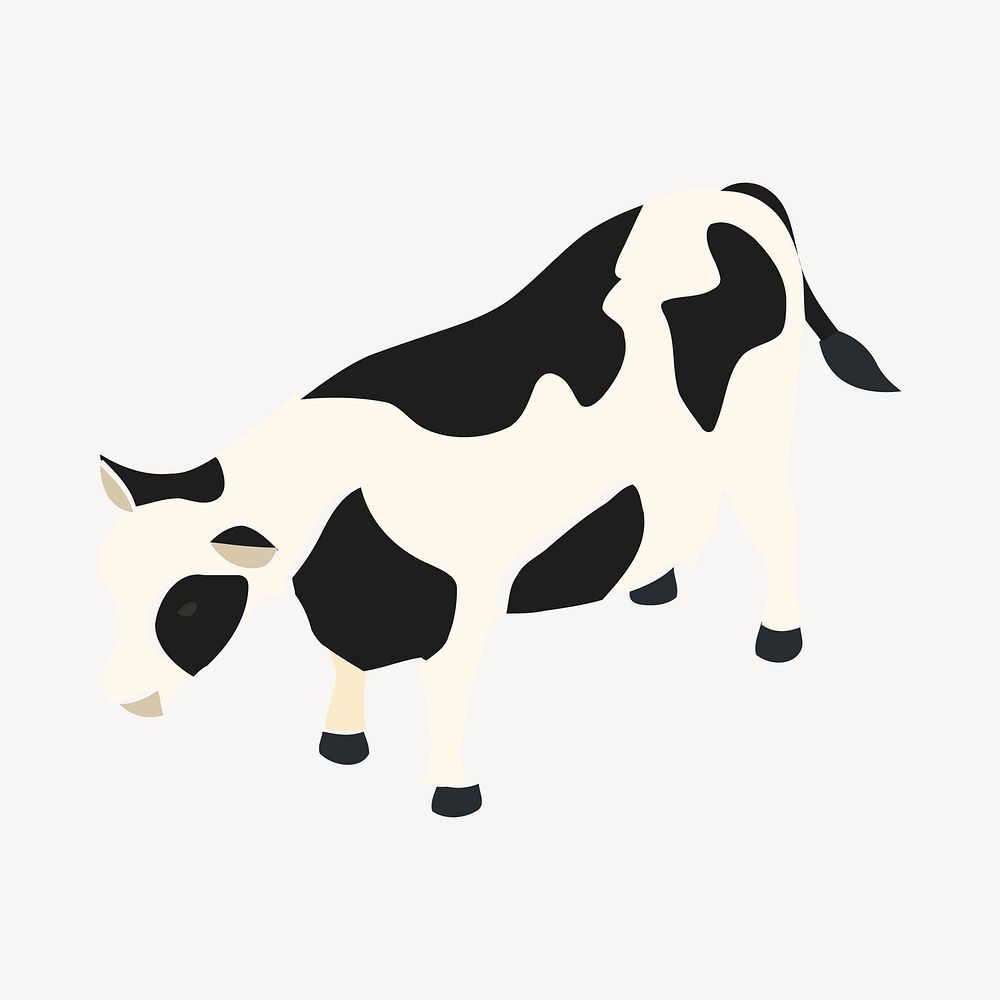Cow clipart, farm animal illustration vector. Free public domain CC0 image.