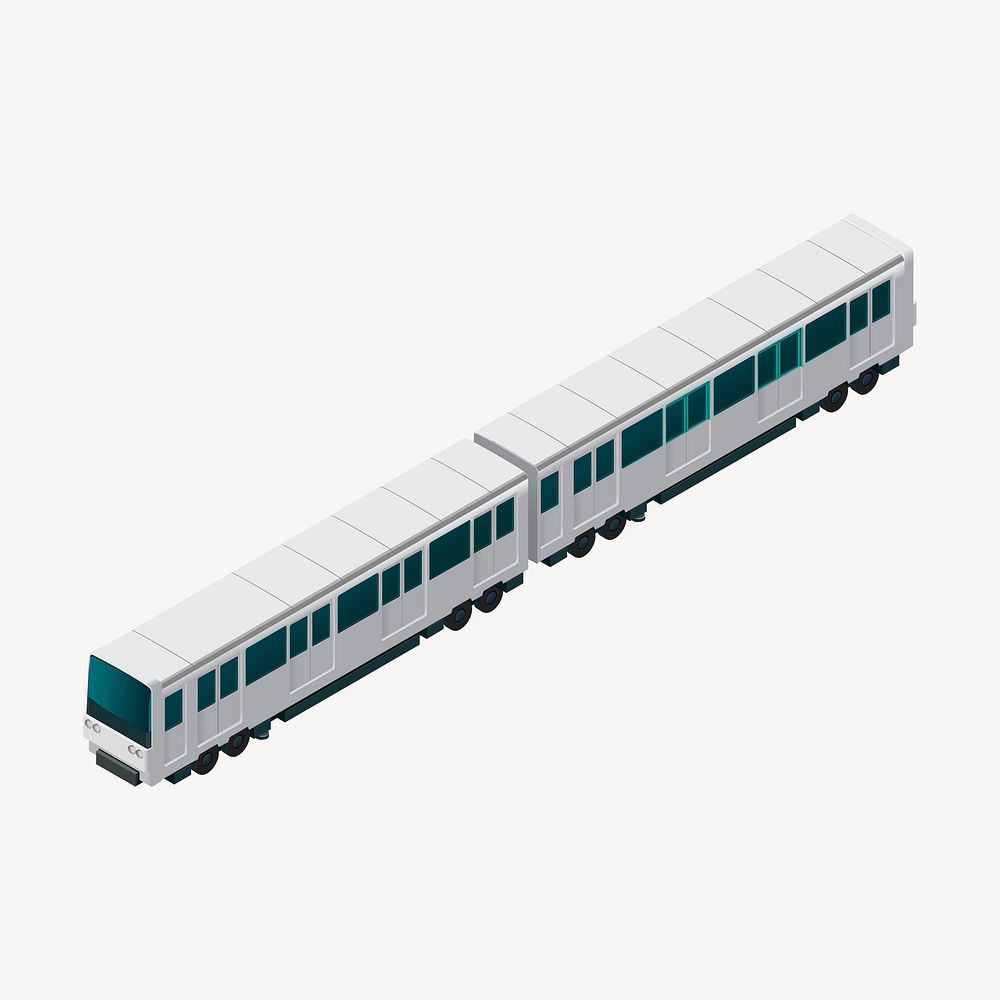 Train clipart, 3D vehicle model illustration vector. Free public domain CC0 image.