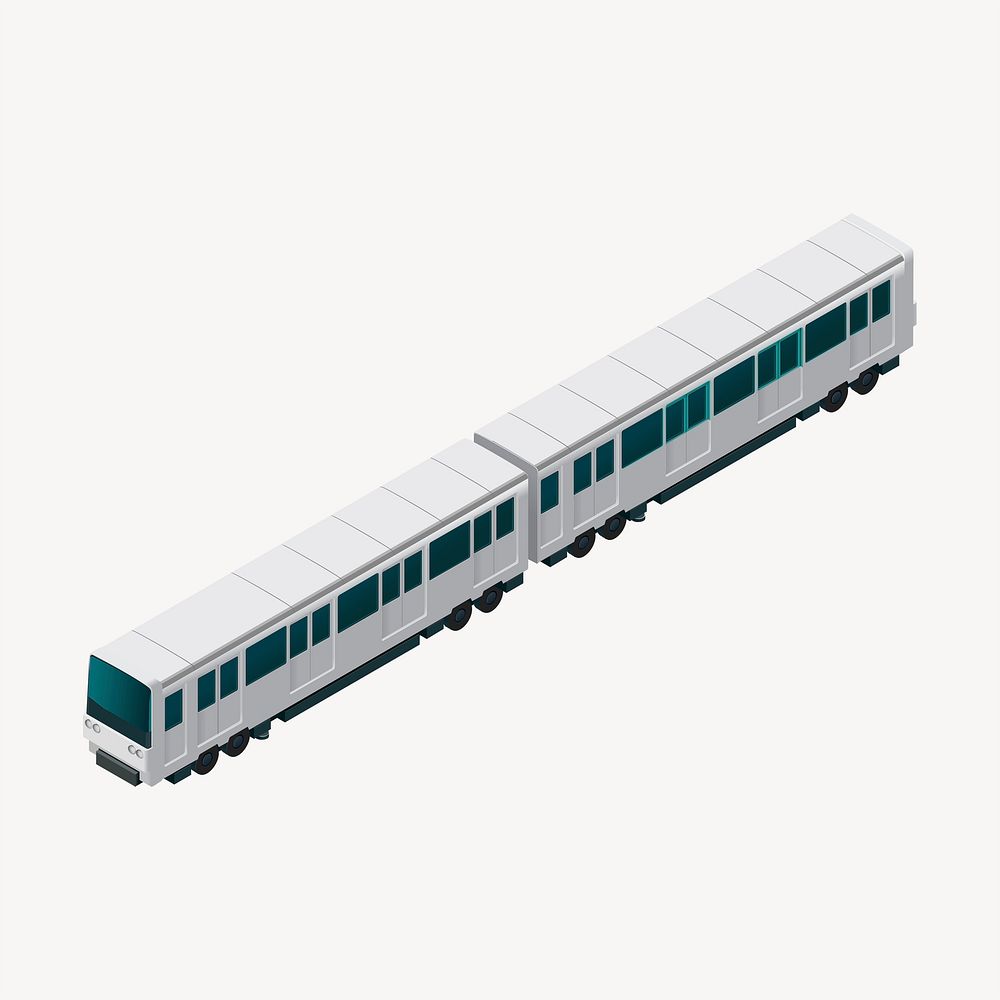 Train clipart, 3D vehicle model illustration psd. Free public domain CC0 image.