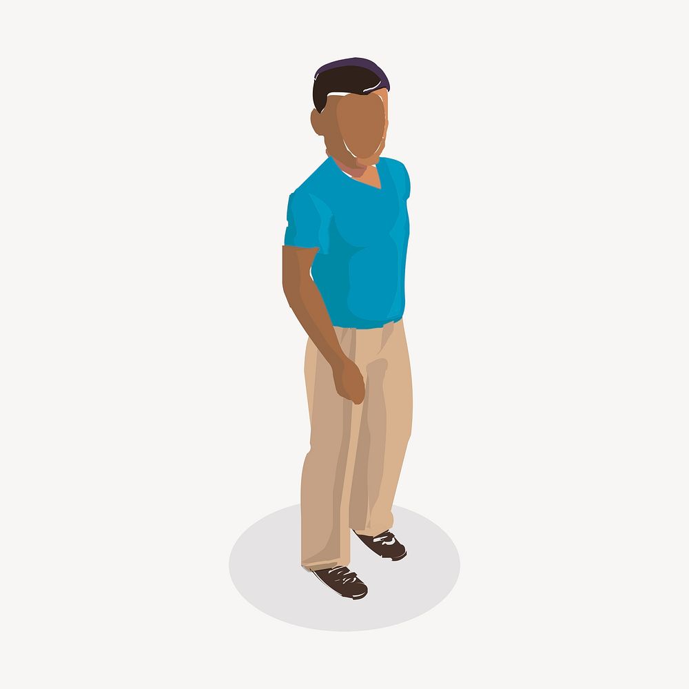 Faceless black man clipart, avatar illustration vector. Free public domain CC0 image.