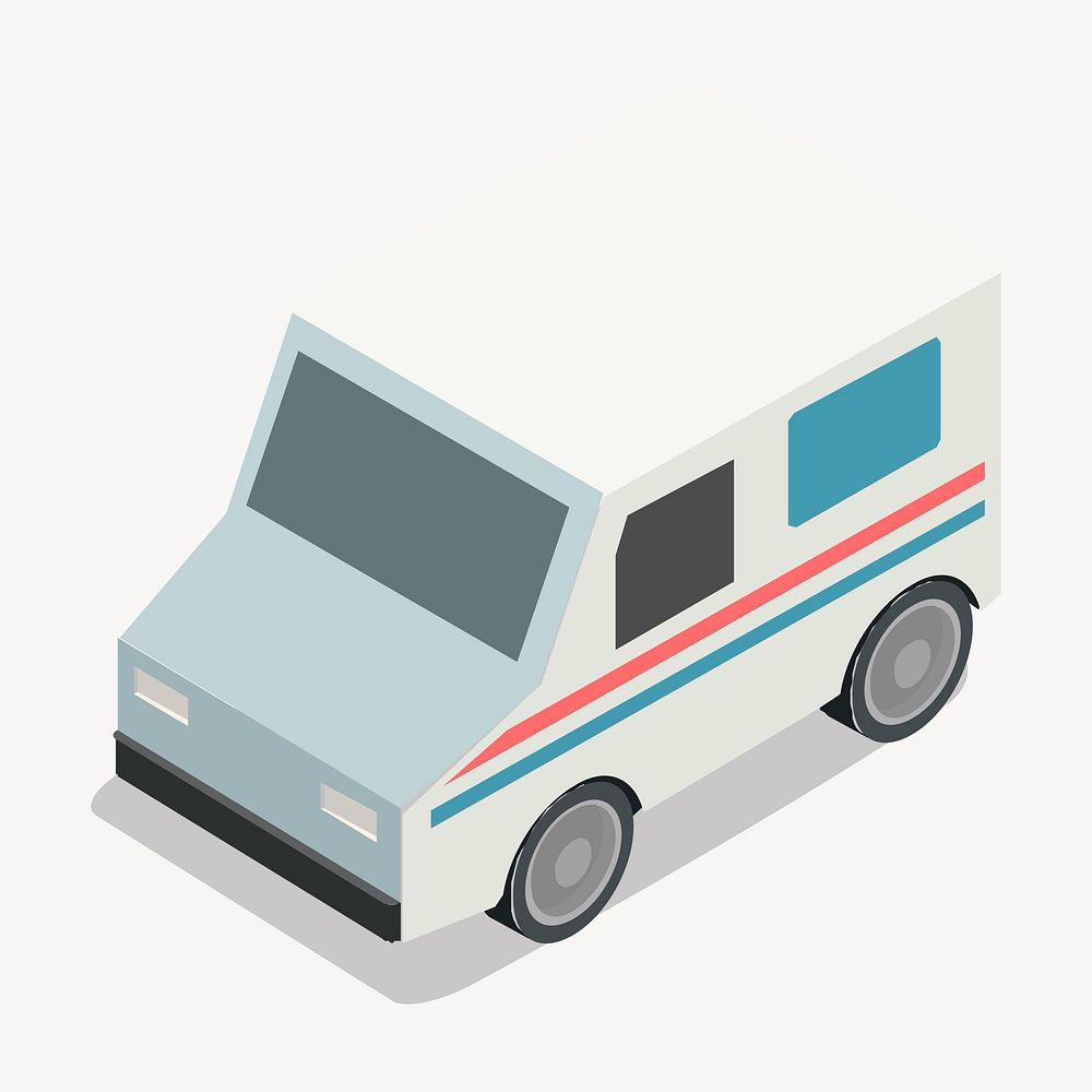 Caravan clipart, 3D vehicle model illustration vector. Free public domain CC0 image.