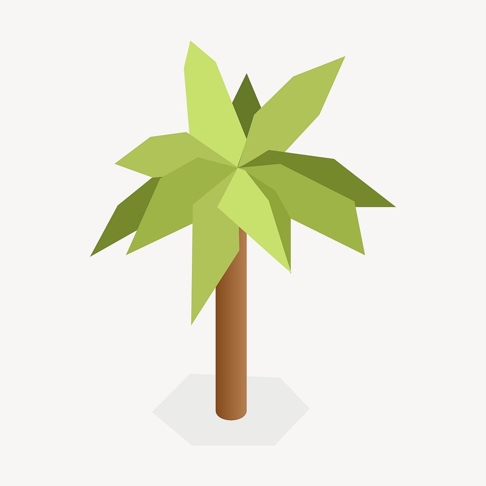 Palm tree 3D clipart, botanical illustration psd. Free public domain CC0 image.