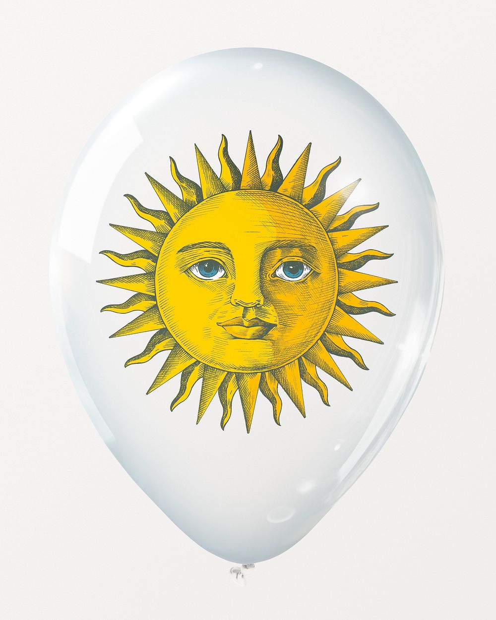 Sun character in clear balloon