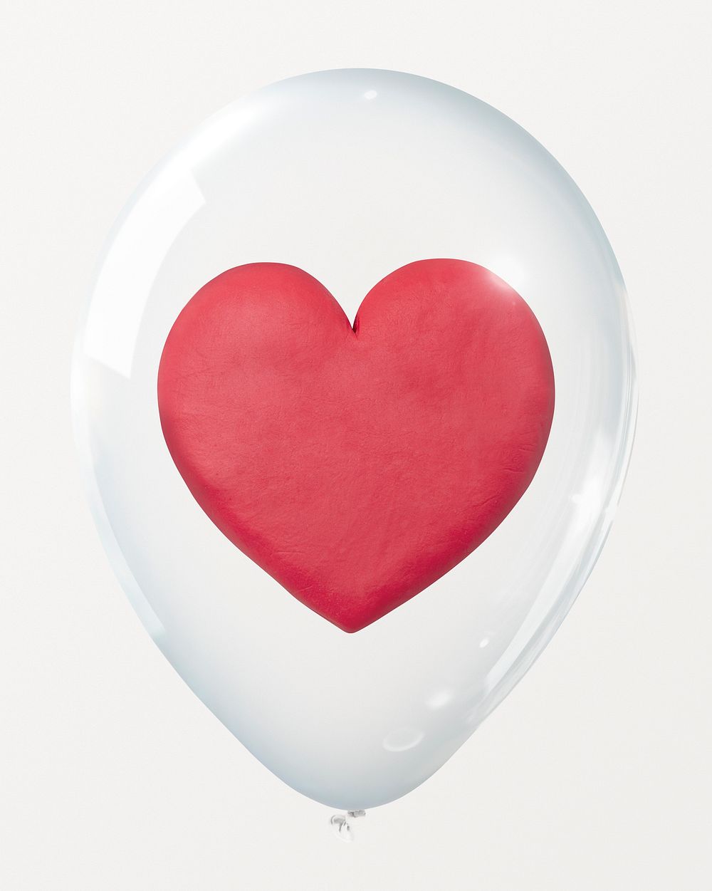 Health insurance, heart in clear balloon