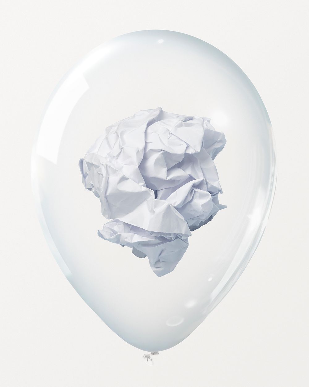 Paper ball in clear balloon