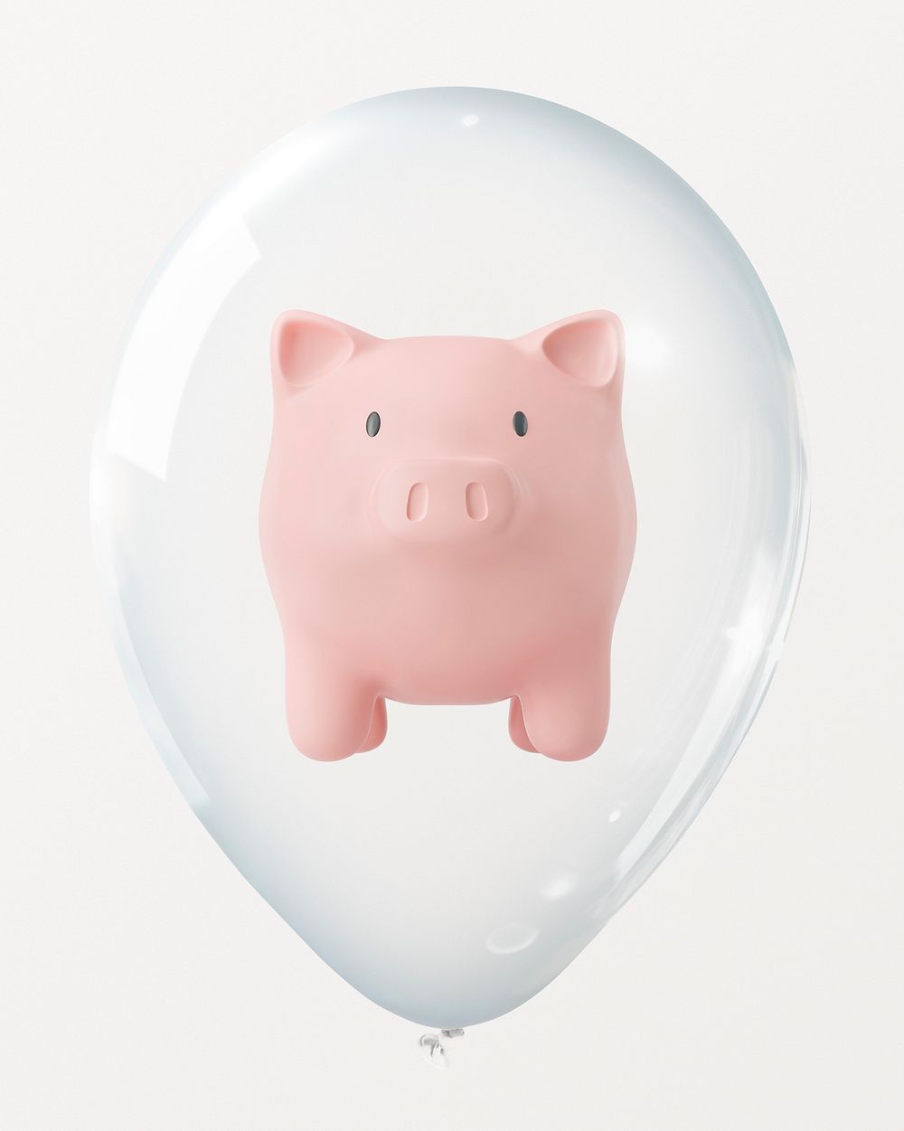 Financial insurance, piggy bank in clear balloon