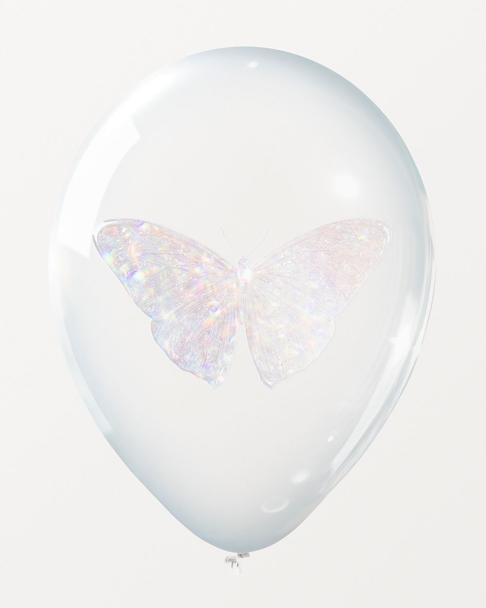 Glittery butterfly in clear balloon