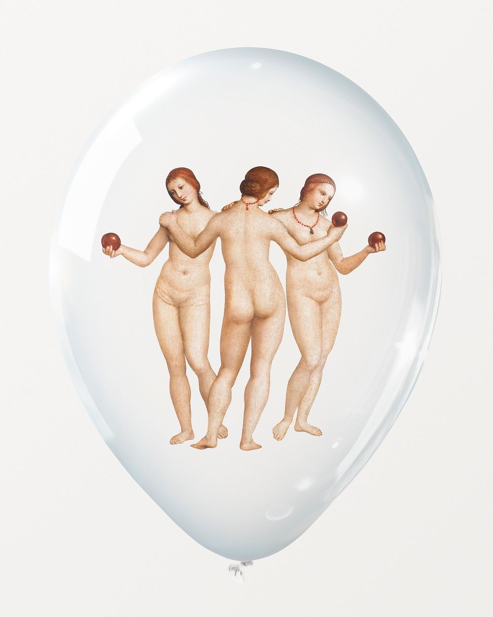 Three Graces in clear balloon, Antonio Canova's famous artwork remixed by rawpixel
