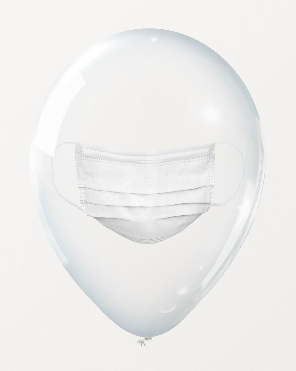 Face mask in clear balloon