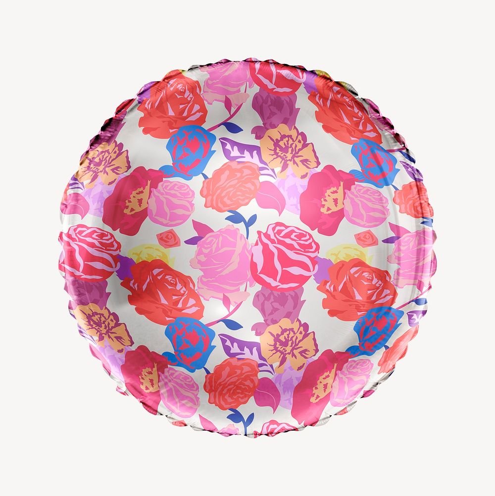 Pink rose pattern circle balloon | Free Photo - rawpixel