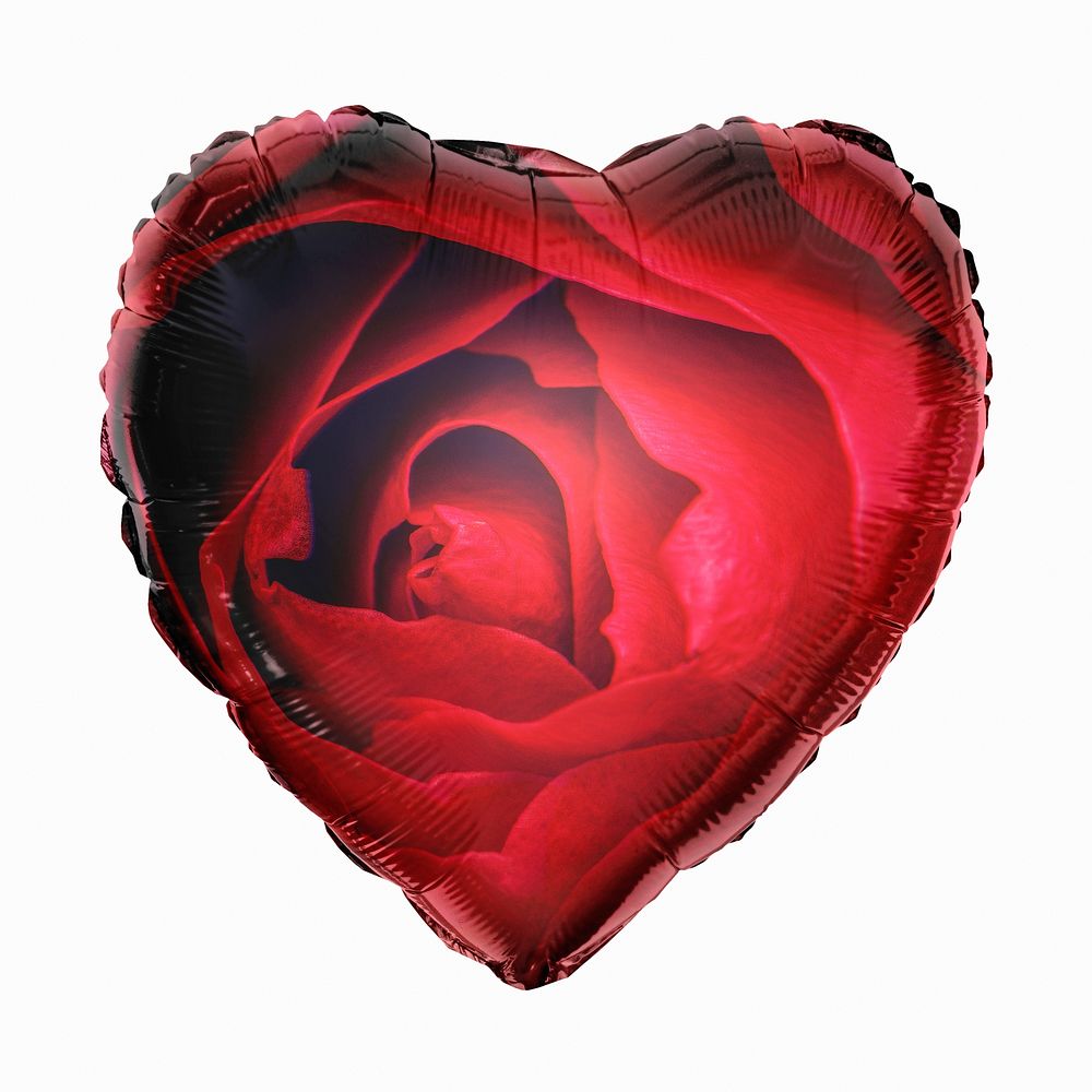 Rose flower heart balloon clipart, Valentine's photo
