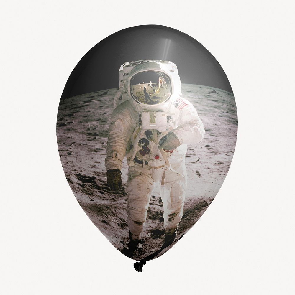 Astronaut on the moon balloon clipart, space photo