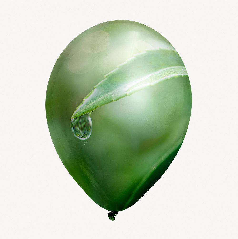 Water drop leaf balloon clipart, nature photo