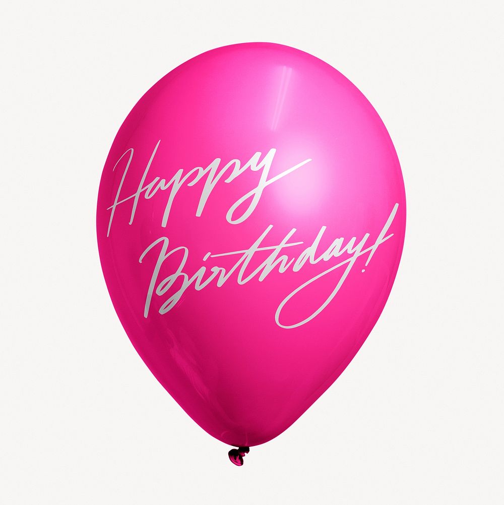 Happy birthday balloon clipart, greeting message graphic