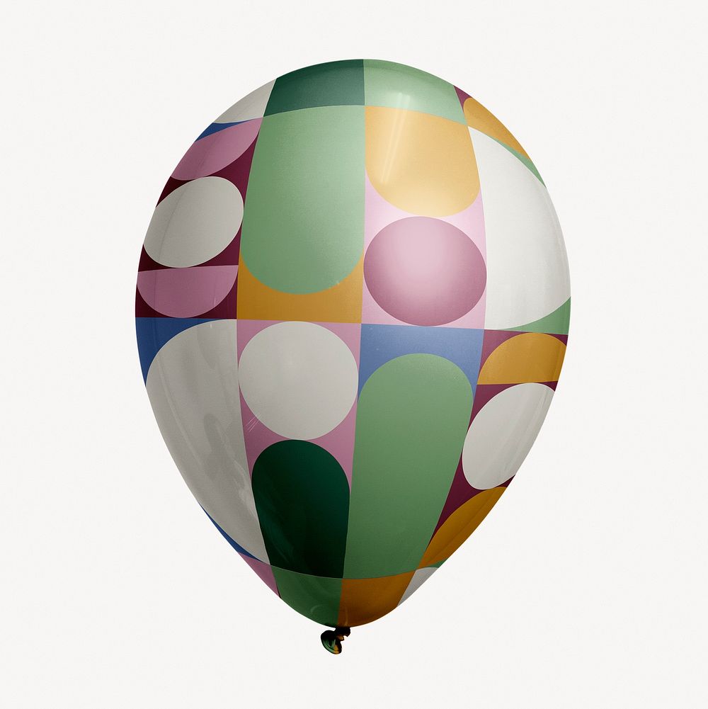 Retro pattern balloon clipart, colorful graphic