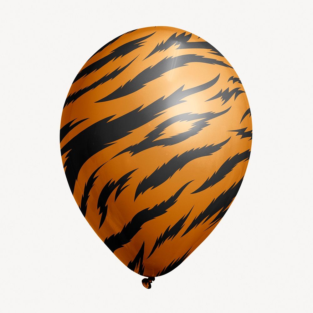 Tiger stripe pattern balloon clipart, animal prints graphic