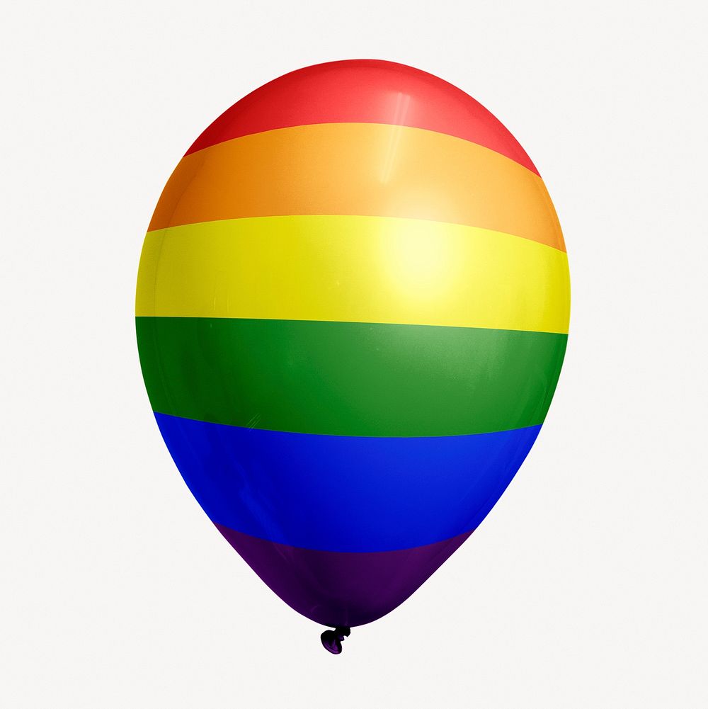 LGBTQ rainbow flag balloon clipart, gay pride graphic