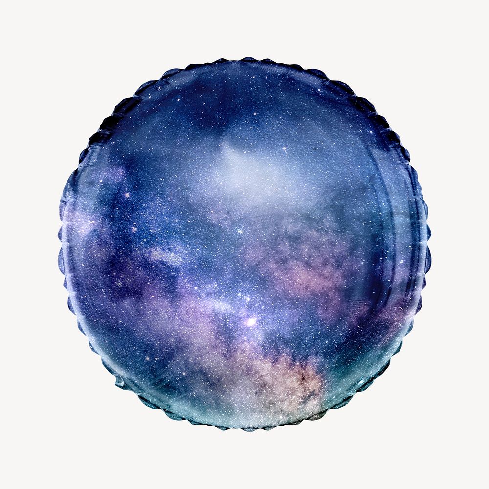 Starry sky circle balloon clipart, aesthetic photo