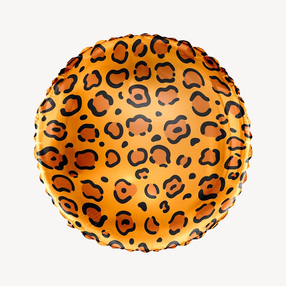 Leopard pattern circle balloon clipart, animal prints graphic