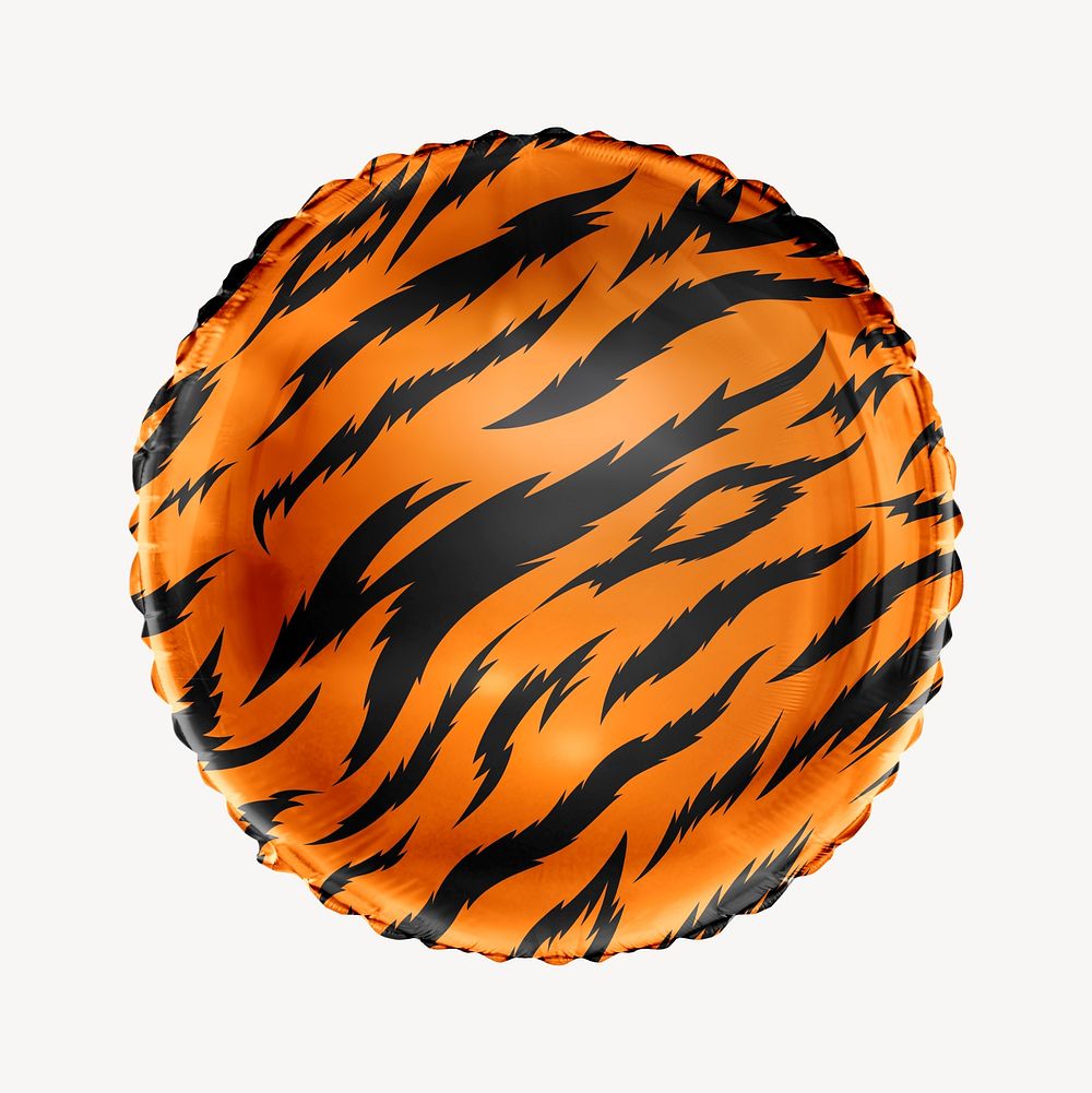 Tiger stripe pattern circle balloon clipart, animal prints graphic
