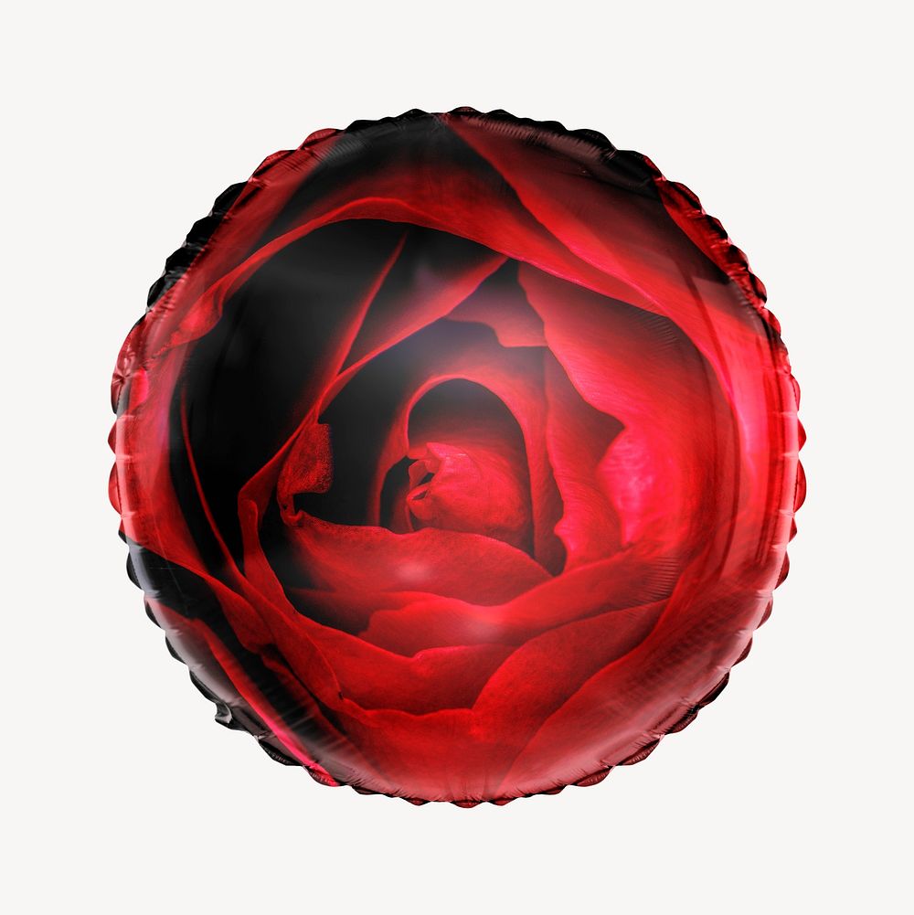 Rose flower circle balloon clipart, Valentine's photo