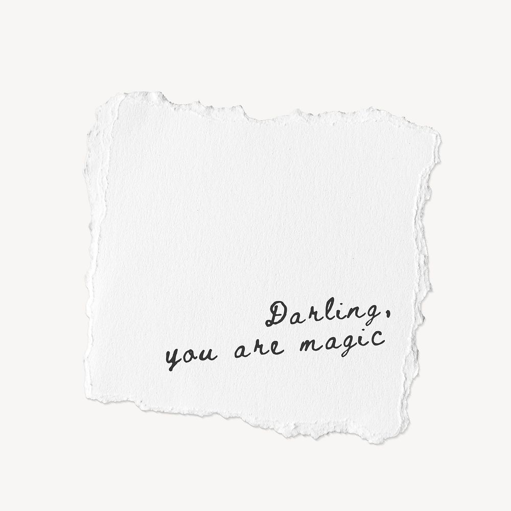Paper note with cute quote typography
