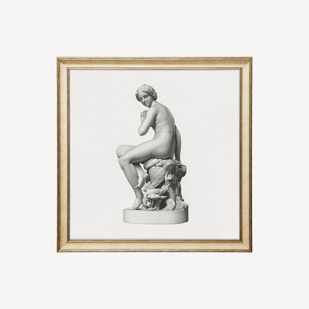 Nymph sculpture framed artwork, Greek art, remastered by rawpixel