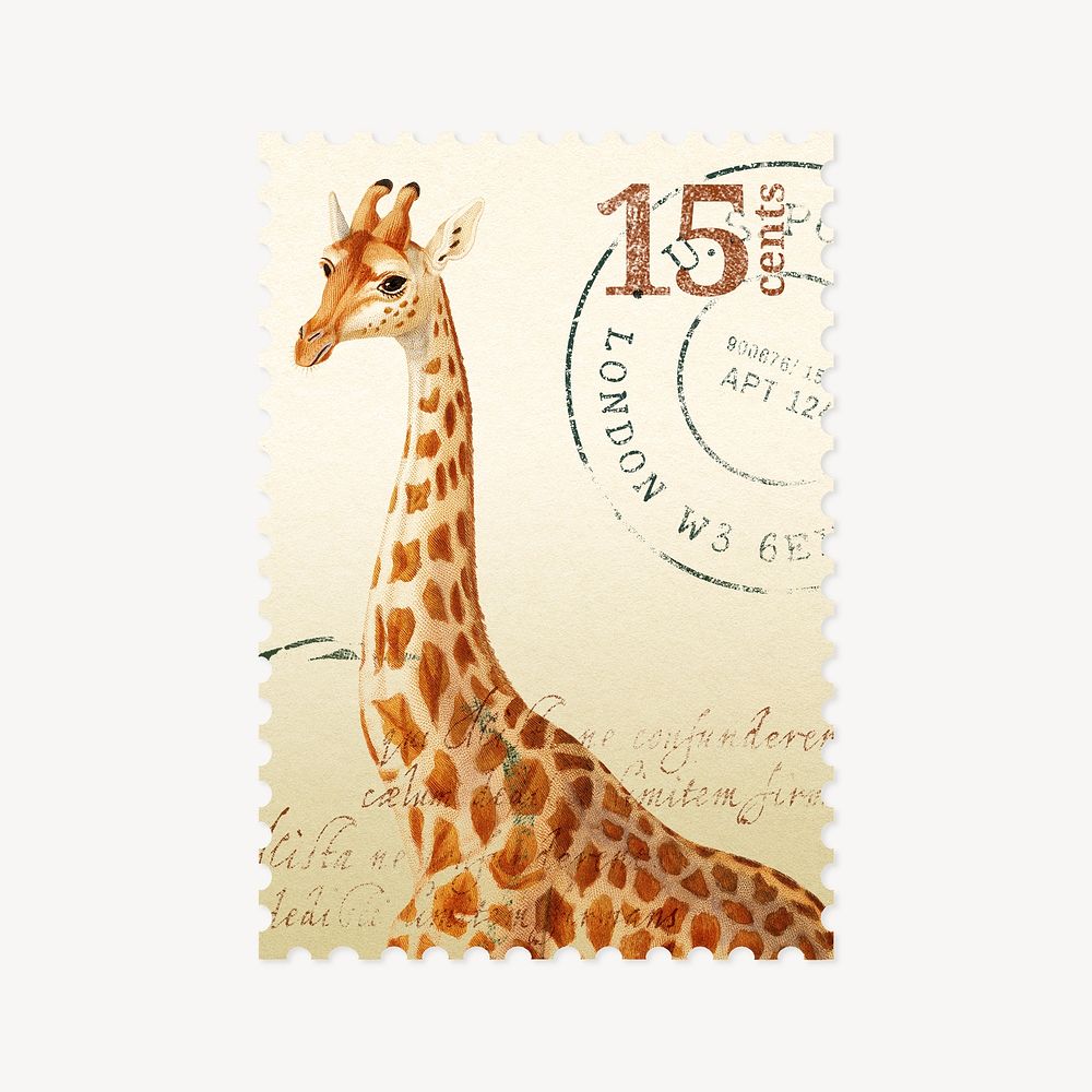 Giraffe postage stamp graphic