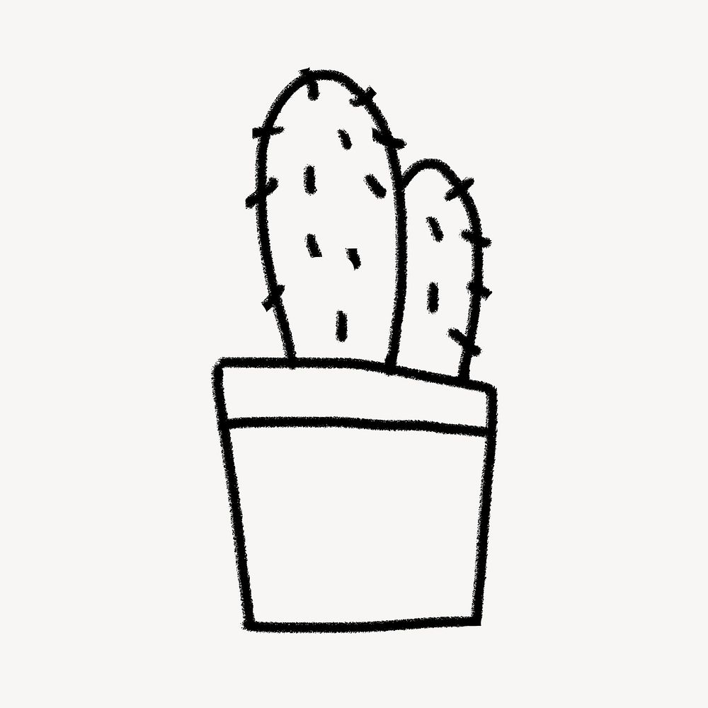 Cactus doodle clipart, plant design | Free PSD - rawpixel