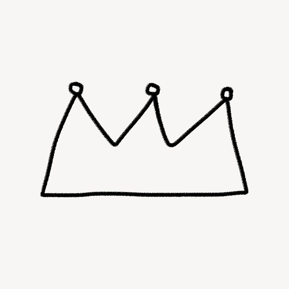 Crown doodle clip art, simple | Free Photo - rawpixel