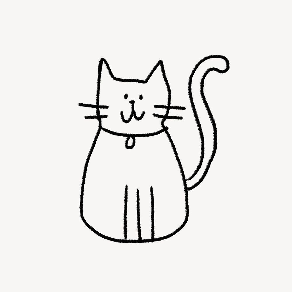 Cat doodle clip art, cute pet  design