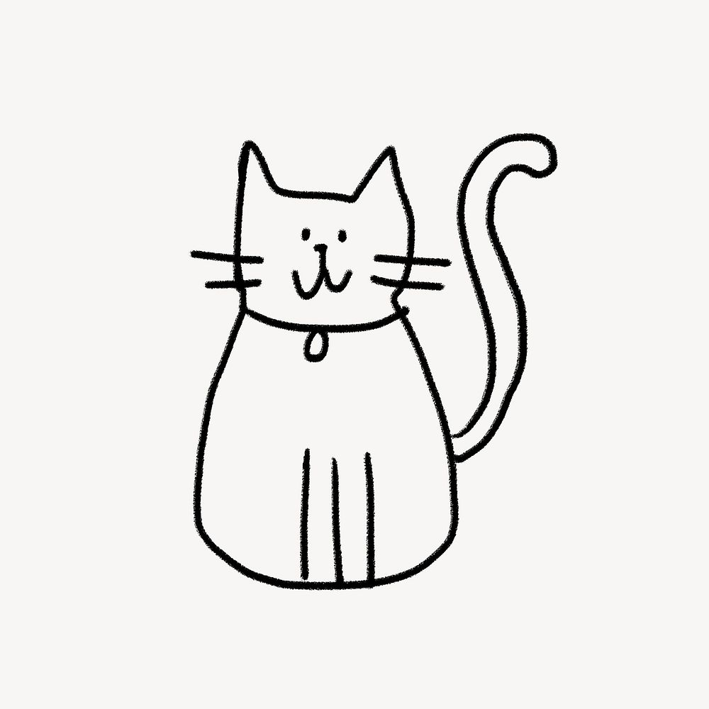 Cat doodle clipart, cute pet | Free PSD - rawpixel