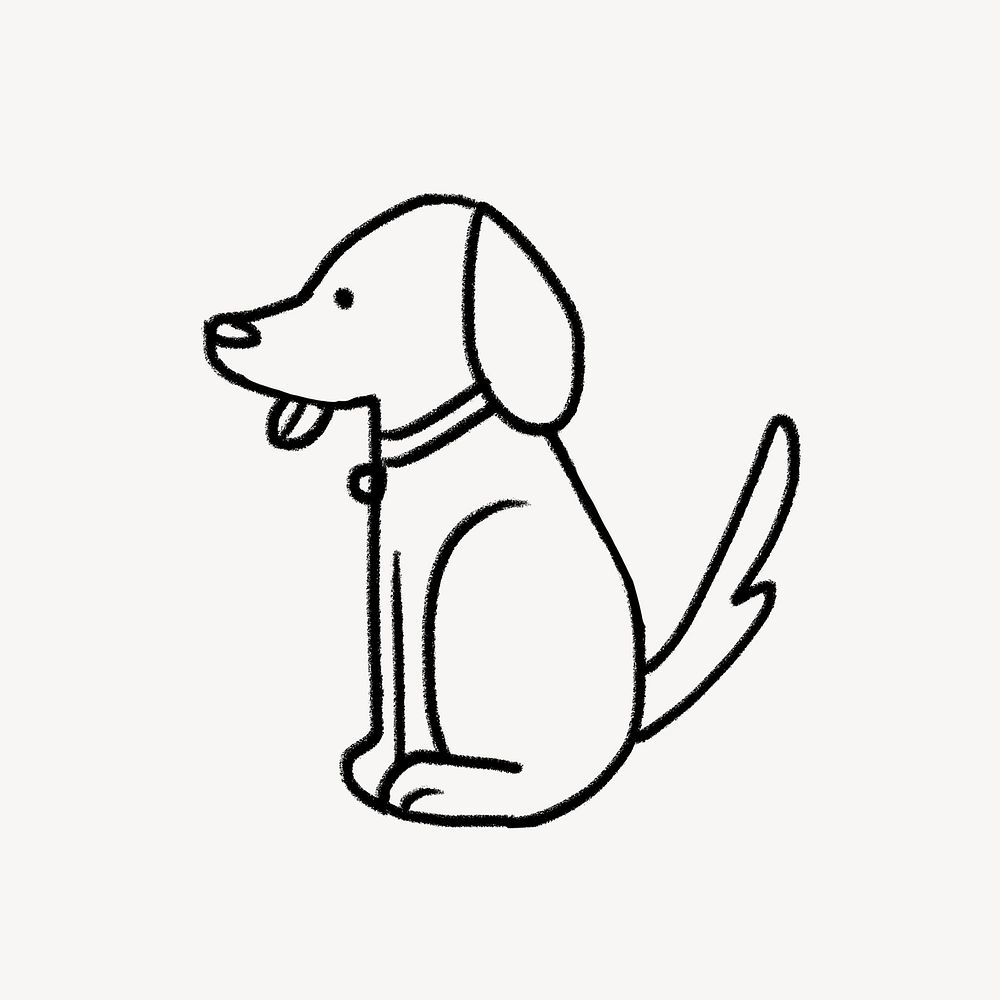 Dog doodle clipart, cute pet design psd