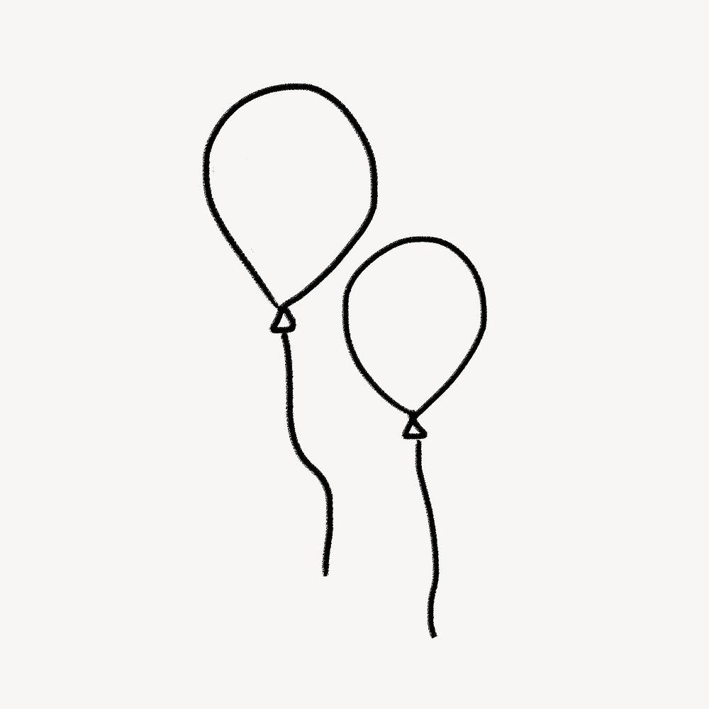 Balloons doodle clip art, party design